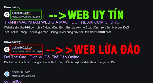CẢNH BÁO WEBSITE GIẢ MẠO DOITHE360.COM ĐỂ LỪA ĐẢO