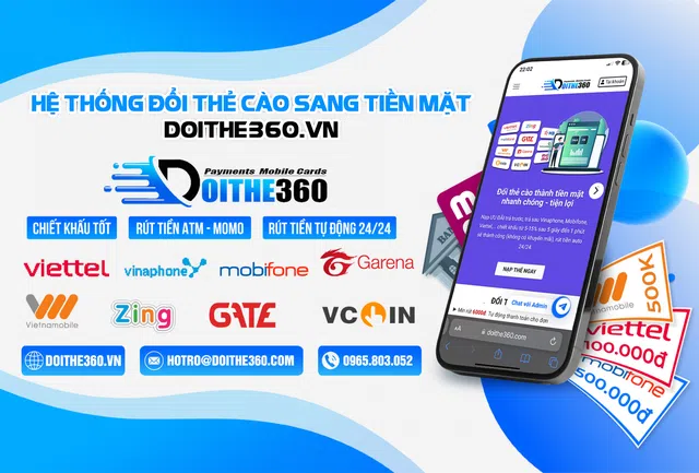 Hướng dẫn đổi thẻ Viettel sang thẻ game Funcard đơn giản, nhanh chóng tại doithe360.com